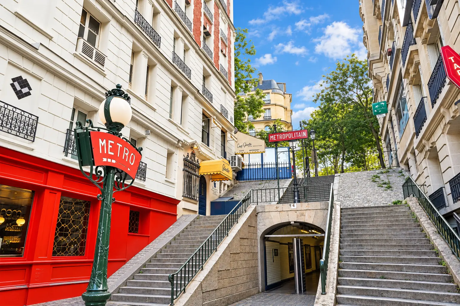 Escaliers de la station Métro Lamarck-Caulaincourt